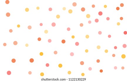 Circles confetti falling on transparent background. Round, dot vector background. Abstract colorful confetti flying in the air. Vector holiday illustration with circles confetti.