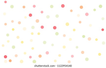 Circles confetti falling on transparent background. Round, dot vector background. Abstract colorful confetti flying in the air. Vector holiday illustration with circles confetti.