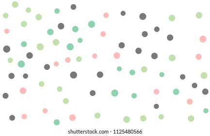 Circles confetti falling on transparent background. Round, dot vector background. Abstract colorful confetti flying in the air. Vector holiday illustration with circles confetti.