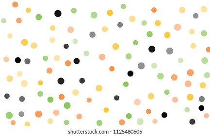 Circles confetti falling on transparent background. Round, dot vector background. Abstract colorful confetti flying in the air. Vector holiday illustration with circles confetti.