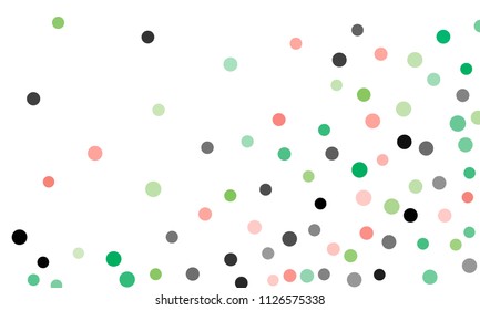 Circles confetti falling on transparent background. Round, dot vector background. Abstract colorful confetti flying in the air. Vector holiday illustration with circles confetti.