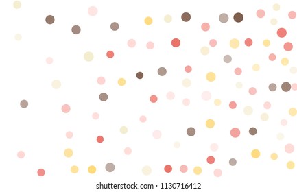 Circles confetti falling on transparent background. Round, dot vector background. Abstract colorful confetti flying in the air. Vector holiday illustration with circles confetti.