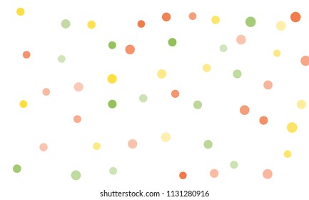 Circles confetti falling on transparent background. Round, dot vector background. Abstract colorful confetti flying in the air. Vector holiday illustration with circles confetti.