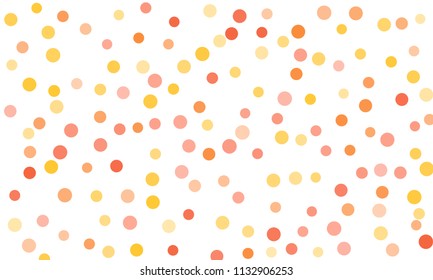 Circles confetti falling on transparent background. Round, dot vector background. Abstract colorful confetti flying in the air. Vector holiday illustration with circles confetti.