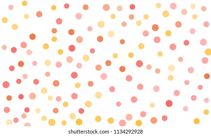 Circles confetti falling on transparent background. Round, dot vector background. Abstract colorful confetti flying in the air. Vector holiday illustration with circles confetti.