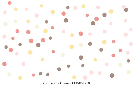 Circles confetti falling on transparent background. Round, dot vector background. Abstract colorful confetti flying in the air. Vector holiday illustration with circles confetti.