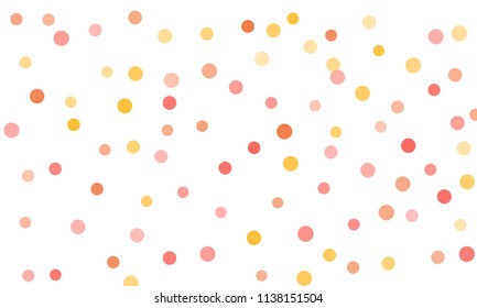 Circles confetti falling on transparent background. Round, dot vector background. Abstract colorful confetti flying in the air. Vector holiday illustration with circles confetti.