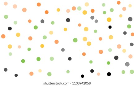 Circles confetti falling on transparent background. Round, dot vector background. Abstract colorful confetti flying in the air. Vector holiday illustration with circles confetti.