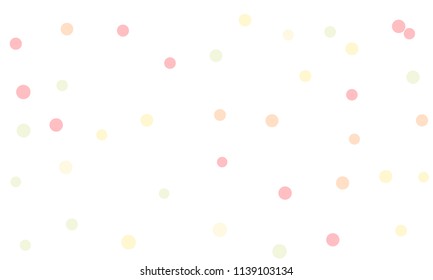 Circles confetti falling on transparent background. Round, dot vector background. Abstract colorful confetti flying in the air. Vector holiday illustration with circles confetti.