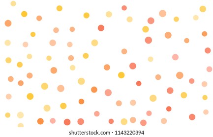 Circles confetti falling on transparent background. Round, dot vector background. Abstract colorful confetti flying in the air. Vector holiday illustration with circles confetti.