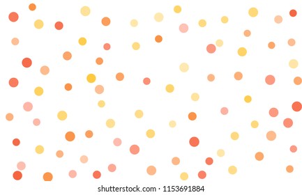 Circles confetti falling on transparent background. Round, dot vector background. Abstract colorful confetti flying in the air. Vector holiday illustration with circles confetti.