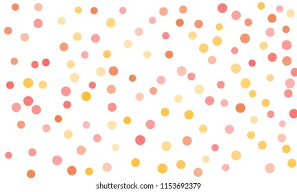 Circles confetti falling on transparent background. Round, dot vector background. Abstract colorful confetti flying in the air. Vector holiday illustration with circles confetti.