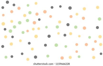 Circles confetti falling on transparent background. Round, dot vector background. Abstract colorful confetti flying in the air. Vector holiday illustration with circles confetti.