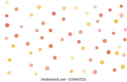 Circles confetti falling on transparent background. Round, dot vector background. Abstract colorful confetti flying in the air. Vector holiday illustration with circles confetti.