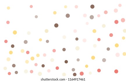 Circles confetti falling on transparent background. Round, dot vector background. Abstract colorful confetti flying in the air. Vector holiday illustration with circles confetti.