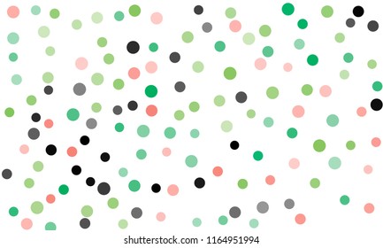 Circles confetti falling on transparent background. Round, dot vector background. Abstract colorful confetti flying in the air. Vector holiday illustration with circles confetti.