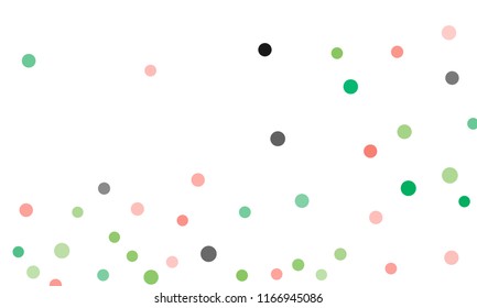 Circles confetti falling on transparent background. Round, dot vector background. Abstract colorful confetti flying in the air. Vector holiday illustration with circles confetti.