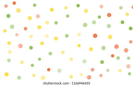 Circles confetti falling on transparent background. Round, dot vector background. Abstract colorful confetti flying in the air. Vector holiday illustration with circles confetti.