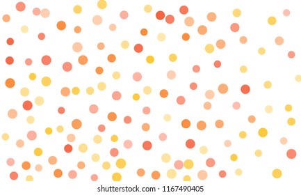 Circles confetti falling on transparent background. Round, dot vector background. Abstract colorful confetti flying in the air. Vector holiday illustration with circles confetti.