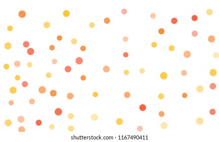 Circles confetti falling on transparent background. Round, dot vector background. Abstract colorful confetti flying in the air. Vector holiday illustration with circles confetti.