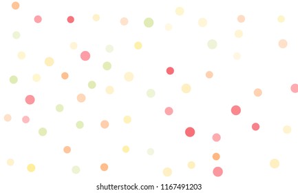 Circles confetti falling on transparent background. Round, dot vector background. Abstract colorful confetti flying in the air. Vector holiday illustration with circles confetti.