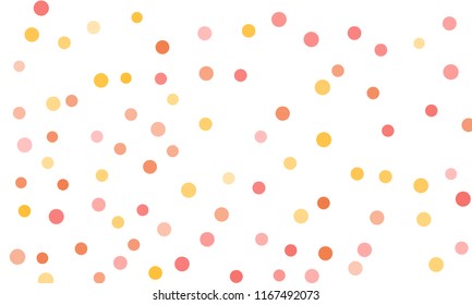 Circles confetti falling on transparent background. Round, dot vector background. Abstract colorful confetti flying in the air. Vector holiday illustration with circles confetti.
