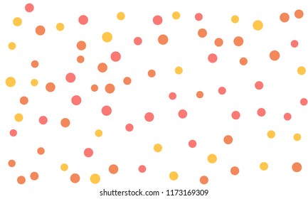 Circles confetti falling on transparent background. Round, dot vector background. Abstract colorful confetti flying in the air. Vector holiday illustration with circles confetti.