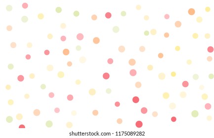 Circles confetti falling on transparent background. Round, dot vector background. Abstract colorful confetti flying in the air. Vector holiday illustration with circles confetti.