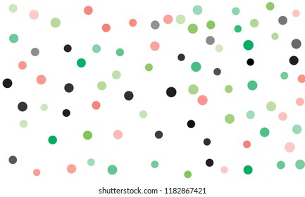 Circles confetti falling on transparent background. Round, dot vector background. Abstract colorful confetti flying in the air. Vector holiday illustration with circles confetti.