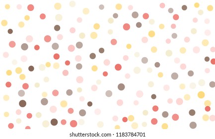 Circles confetti falling on transparent background. Round, dot vector background. Abstract colorful confetti flying in the air. Vector holiday illustration with circles confetti.