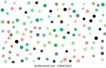 Circles confetti falling on transparent background. Round, dot vector background. Abstract colorful confetti flying in the air. Vector holiday illustration with circles confetti.