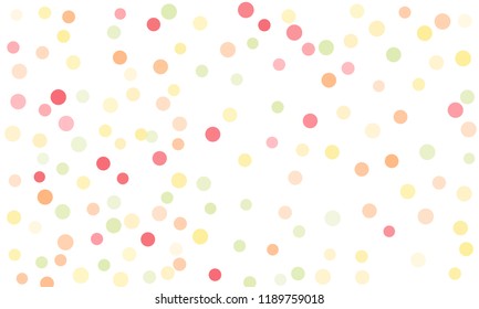 Circles confetti falling on transparent background. Round, dot vector background. Abstract colorful confetti flying in the air. Vector holiday illustration with circles confetti.