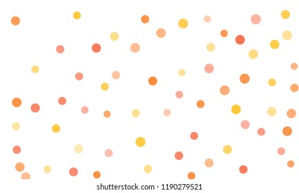 Circles confetti falling on transparent background. Round, dot vector background. Abstract colorful confetti flying in the air. Vector holiday illustration with circles confetti.