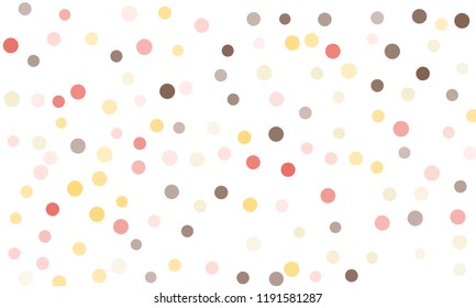 Circles confetti falling on transparent background. Round, dot vector background. Abstract colorful confetti flying in the air. Vector holiday illustration with circles confetti.