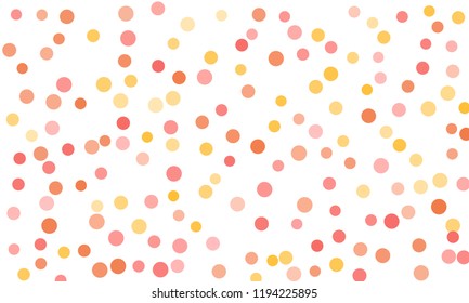 Circles confetti falling on transparent background. Round, dot vector background. Abstract colorful confetti flying in the air. Vector holiday illustration with circles confetti.
