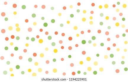Circles confetti falling on transparent background. Round, dot vector background. Abstract colorful confetti flying in the air. Vector holiday illustration with circles confetti.