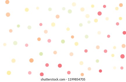Circles confetti falling on transparent background. Round, dot vector background. Abstract colorful confetti flying in the air. Vector holiday illustration with circles confetti.
