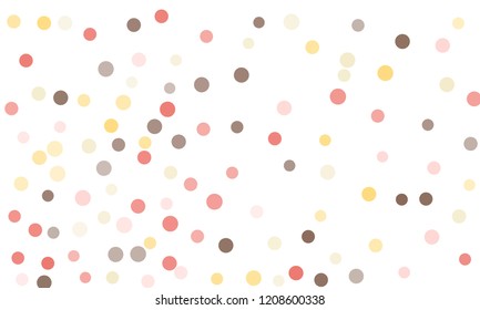 Circles confetti falling on transparent background. Round, dot vector background. Abstract colorful confetti flying in the air. Vector holiday illustration with circles confetti.