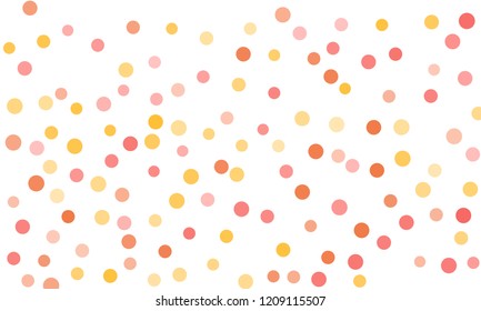 Circles confetti falling on transparent background. Round, dot vector background. Abstract colorful confetti flying in the air. Vector holiday illustration with circles confetti.