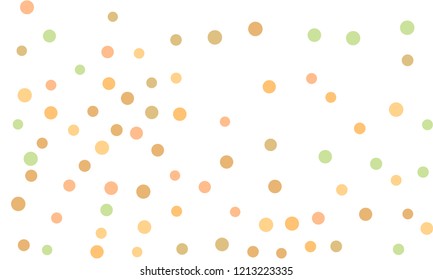 Circles confetti falling on transparent background. Round, dot vector background. Abstract colorful confetti flying in the air. Vector holiday illustration with circles confetti.