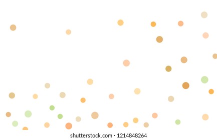 Circles confetti falling on transparent background. Round, dot vector background. Abstract colorful confetti flying in the air. Vector holiday illustration with circles confetti.