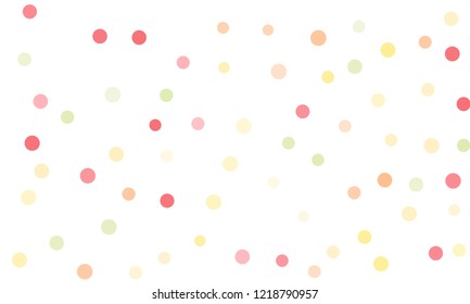 Circles confetti falling on transparent background. Round, dot vector background. Abstract colorful confetti flying in the air. Vector holiday illustration with circles confetti.