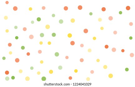 Circles confetti falling on transparent background. Round, dot vector background. Abstract colorful confetti flying in the air. Vector holiday illustration with circles confetti.