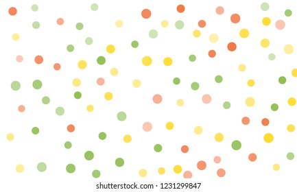 Circles confetti falling on transparent background. Round, dot vector background. Abstract colorful confetti flying in the air. Vector holiday illustration with circles confetti.