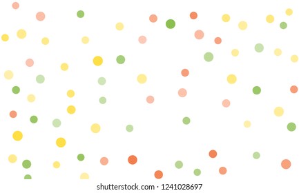 Circles confetti falling on transparent background. Round, dot vector background. Abstract colorful confetti flying in the air. Vector holiday illustration with circles confetti.