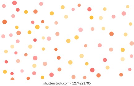 Circles confetti falling on transparent background. Round, dot vector background. Abstract colorful confetti flying in the air. Vector holiday illustration with circles confetti.
