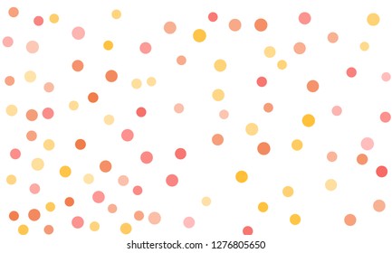 Circles confetti falling on transparent background. Round, dot vector background.