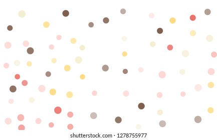 Circles confetti falling on transparent background. Round, dot vector background. Abstract colorful confetti flying in the air. Vector holiday illustration with circles confetti.