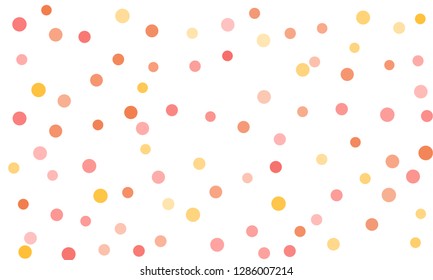 Circles confetti falling on transparent background. Round, dot vector background. Abstract colorful confetti flying in the air. Vector holiday illustration with circles confetti.