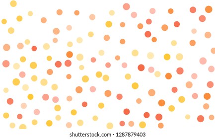 Circles confetti falling on transparent background. Round, dot vector background. Abstract colorful confetti flying in the air. Vector holiday illustration with circles confetti.